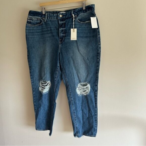 Good American Good Vintage Distressed Indigo Jeans - Picture 6 of 9